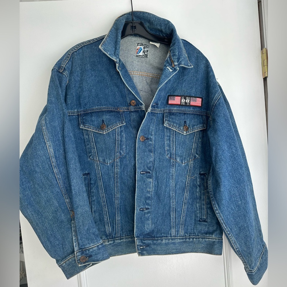 Rolling Stones 1989 Steel Wheels Tour Jean Jacket! Mens large.
